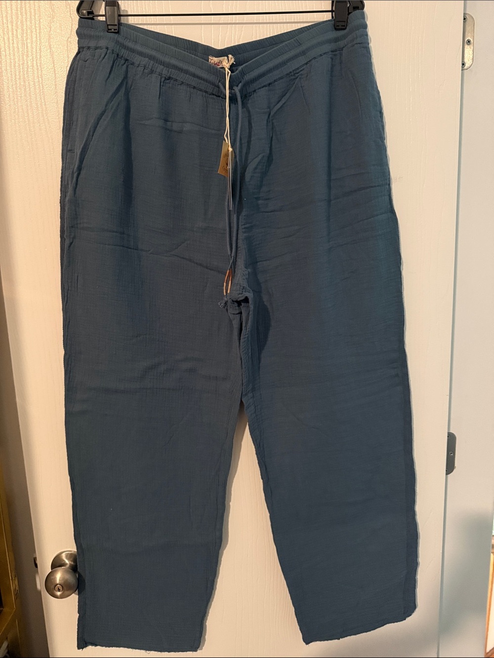 Faherty Teal-Blue Cotton Drawstring Lounge Pants